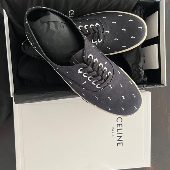 CELINE Elliott Low Lace canvas mens shoes - Picture 3 of 6